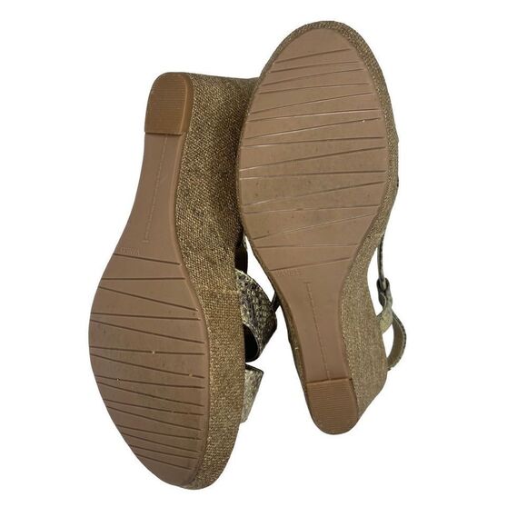 VANELi Gold Metallic Snakeskin Wedge Sandals 
Size 9 1/2 - Picture 9 of 12